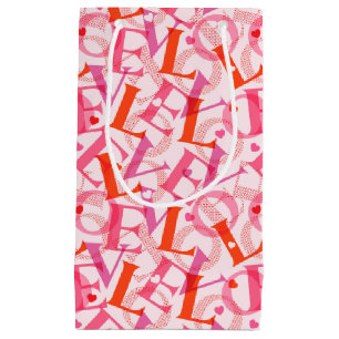 LOVE Typografie Pattern Valentijnsdag Klein Cadeauzakje