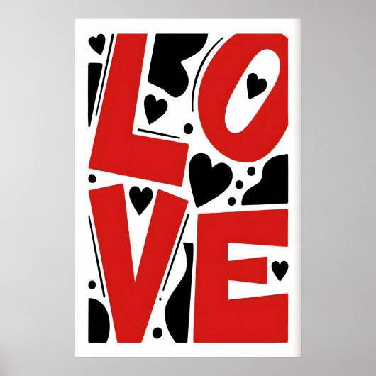 LOVE Typografie Print Moderne Verticale Letter Kun (Voorkant)