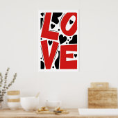 LOVE Typografie Print Moderne Verticale Letter Kun (Keuken)