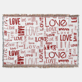 LOVE! Typografie Rode Valentijn Woordwolk Deken