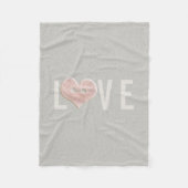LOVE Typografie & Roze hart | Fleece Blanket (Voorkant)