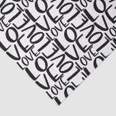 Love Typography Black White Valentijn Text Tissuepapier (Detail)