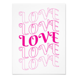 Love Typography Foto Afdruk
