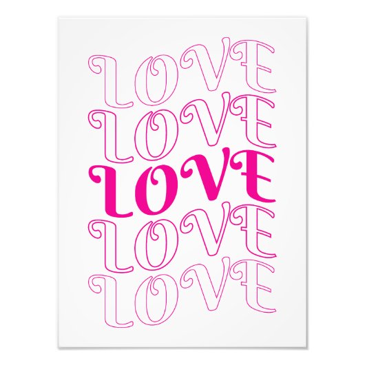 Love Typography Foto Afdruk (Voorkant)