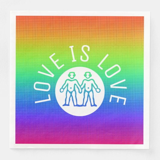 Love Typography Gay Pride LGBT Rainbow Servetten (Voorkant)