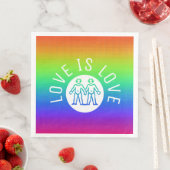 Love Typography Gay Pride LGBT Rainbow Servetten (Insitu)