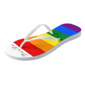 Love Typography Gay Pride LGBT Rainbow Teenslippers (Schuin)