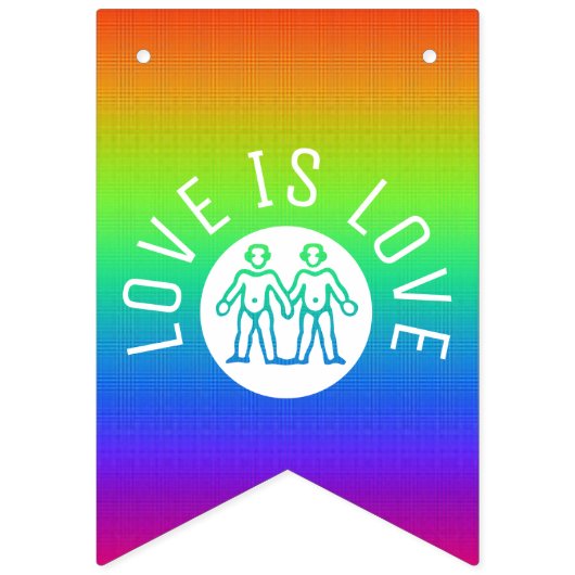 Love Typography Gay Pride LGBT Rainbow Vlaggetjes (Eerste vlag)