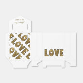 Love Typography Gold Elegant Wedding Verloving Bedankdoosjes (Uitgevouwen)