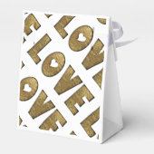 Love Typography Gold Elegant Wedding Verloving Bedankdoosjes (Achterkant)