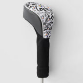 Love Typography Golf Head cover Pattern Design (Schuin)