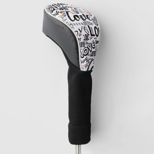 Love Typography Golf Head cover Pattern Design (Schuin)