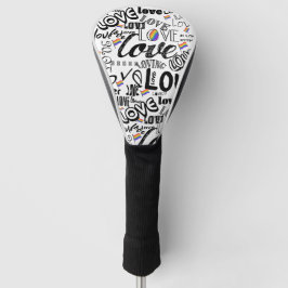 Love Typography Golf Head cover Pattern Design