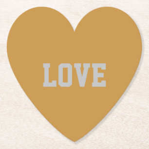 LOVE Typography Hart Onderzetter Set
