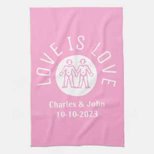 Love Typography Logo Gay Pride LGBT Pink Theedoek