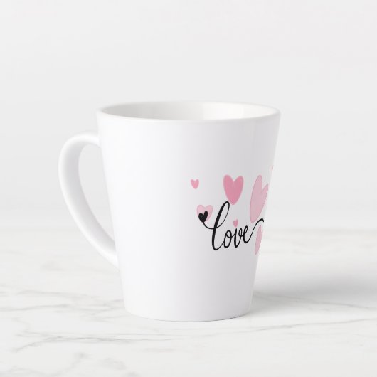 LOVE Typography Mug Latte Mok (Linkerhoek)