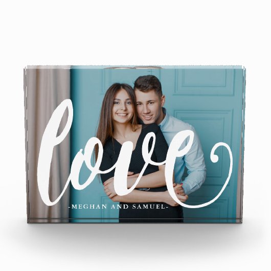 Love Typography Photo and Name Photo Block Fotoblokken (Voorkant)