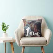 Love Typography Photo and Names Pillow Kussen (Stoel)