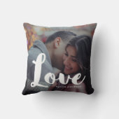 Love Typography Photo and Names Pillow Kussen (Achterkant)