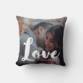 Love Typography Photo and Names Pillow Kussen (Voorkant)