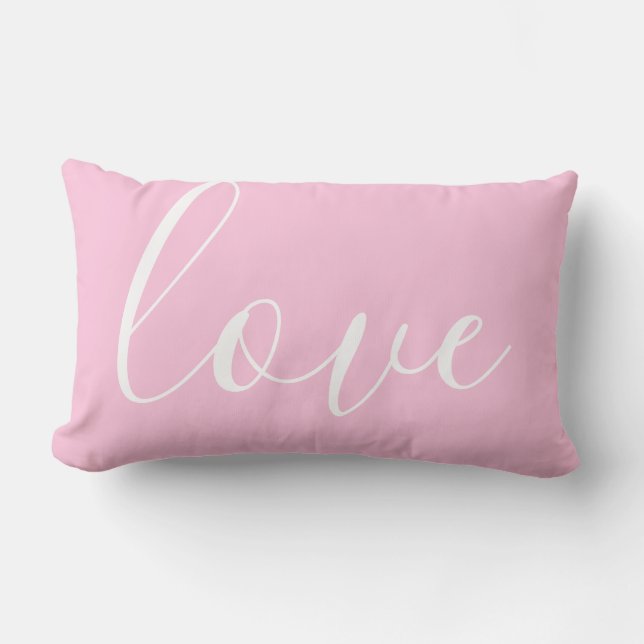 Love Typography Pink and White Kussen (Voorkant)