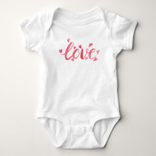 Love Typography Pink Girly Baby Glam Cute Girl Romper