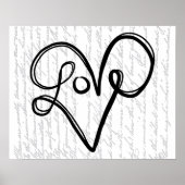 Love Typography Text Art Poster (Voorkant)