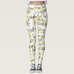 Love Typography Text Love You Palms Leggings