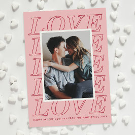 Love Typography Valentijnsdag Kaart - Roze