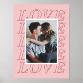 Love Typography Valentijnsdag Poster - Roze (Voorkant)