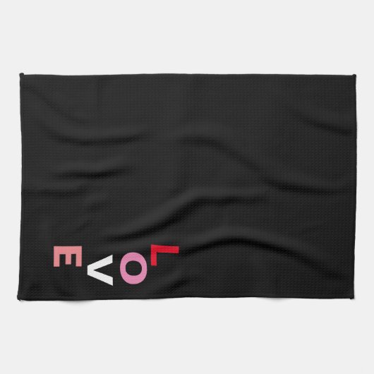 Love Typography Valentijnsdag  Theedoek (Horizontaal)