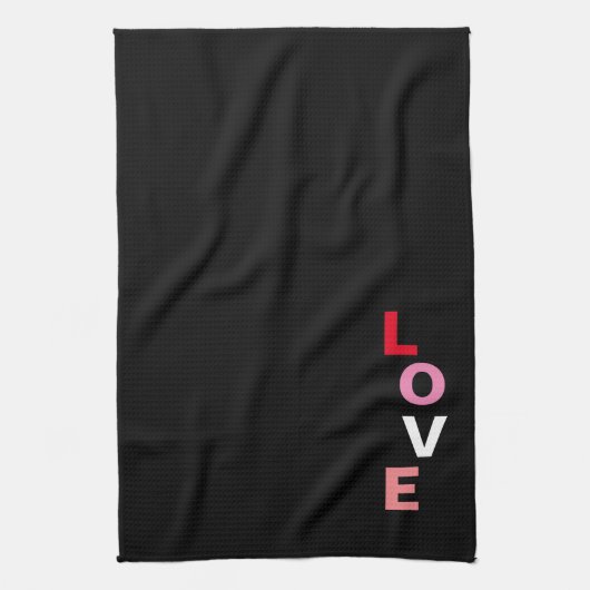 Love Typography Valentijnsdag  Theedoek (Verticaal)