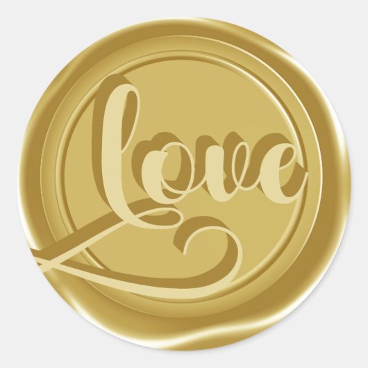 Love Typography | Waszegel Ronde Sticker (Voorkant)