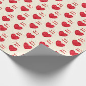 Love U, Custom Name Valentijnsdag Cadeaupapier (Hoek)