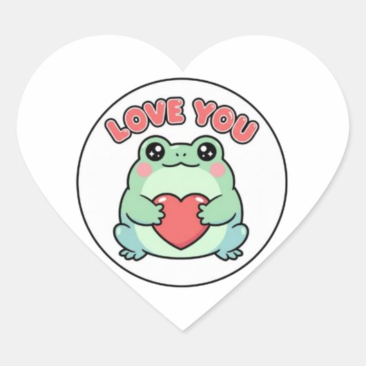 Love U Frog Sticker Schattige Hart Ogen Kikker Rom (Voorkant)