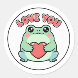 Love U Frog Sticker Schattige Hart Ogen Kikker Rom