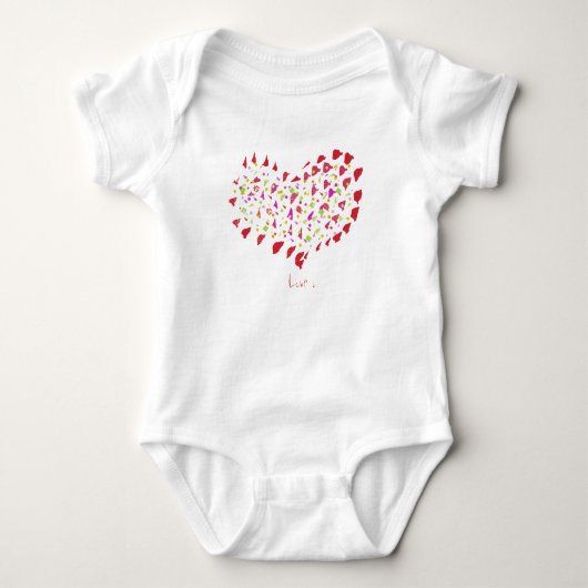 Love U Groot Rood Verf Hart T-shirt (Voorkant)