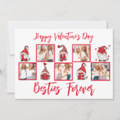 Love U Lettering Gnomen|BFF Five Photos Red Lijst Feestdagenkaart (Voorkant)