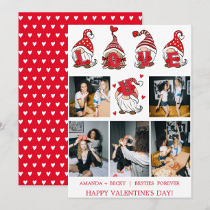 Love U Letters Kabouters BFF Vijf Foto's Rood Feestdagenkaart