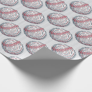 Love U Love Boston-Baseball Gift Wrap 02-Blue Cadeaupapier