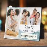 Love U mama: Mijn eeuwig inspiratie Fotoplaat<br><div class="desc">Deze hartverwarmende Zazzle plaque legt de liefde en waardering die je voor je moeder hebt vast met drie geliefde foto's die je speciale band weerspiegelen. De foto's worden geschikt op een smaakvolle en evenwichtige manier, met de woorden "Liefde u"getoond in elegant manuscript dat onder de foto's wordt geschreven. Het plaatje...</div>