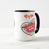 Love U. Mom: Floral Heart mug Mok (Voorkant rechts)