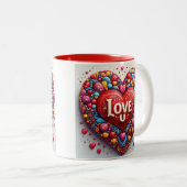 'Love U' mug Tweekleurige Koffiemok (Voorkant rechts)