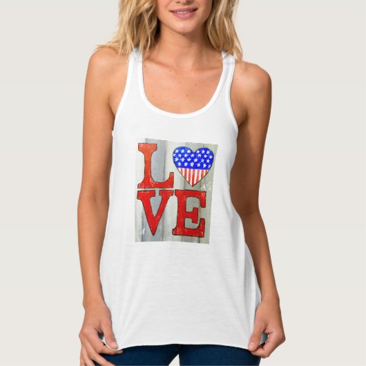Love U.S.A. Hartkapje Tanktop (Voorkant)