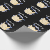 Love Uil Of Me Funny Bird Pun Dark BG Cadeaupapier (Hoek)