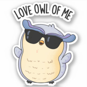 Love Uil Of Me Funny Bird Pun Sticker