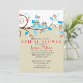 Love Uil takken Hout Damask Vrijgezellenfeest Kaart (Staand voorkant)