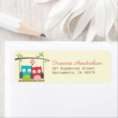 Love Uilen op boom Swing retour adres label (Insitu)