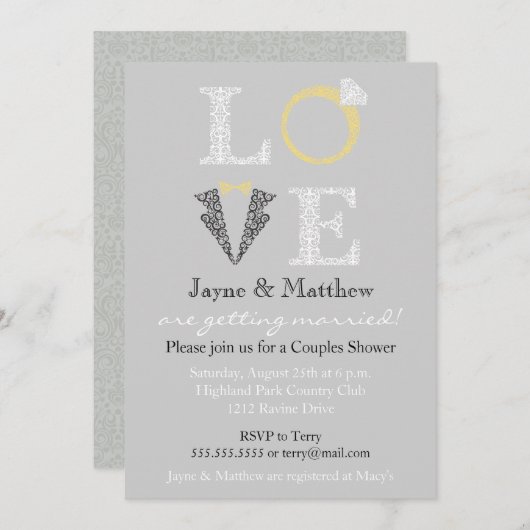 LOVE-uitnodiging Kaart (Voorkant / Achterkant)