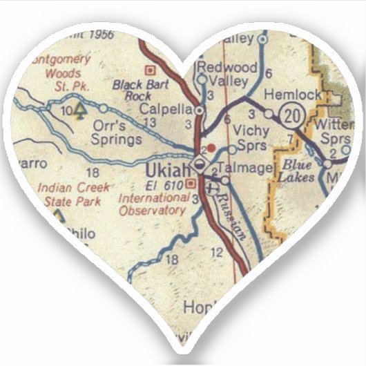 Love Ukiah California Sticker (Voorkant)